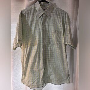 Vintage FRANCE Lacoste Plaid Button Up Men's Shirt Size 45 (Large) Blue